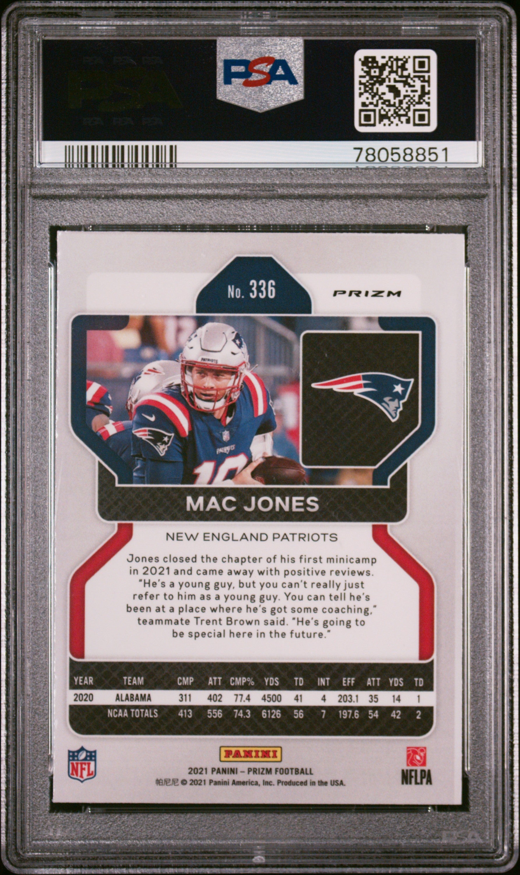 2021 Panini Prizm Mac Jones #336 Disco RC PSA 9