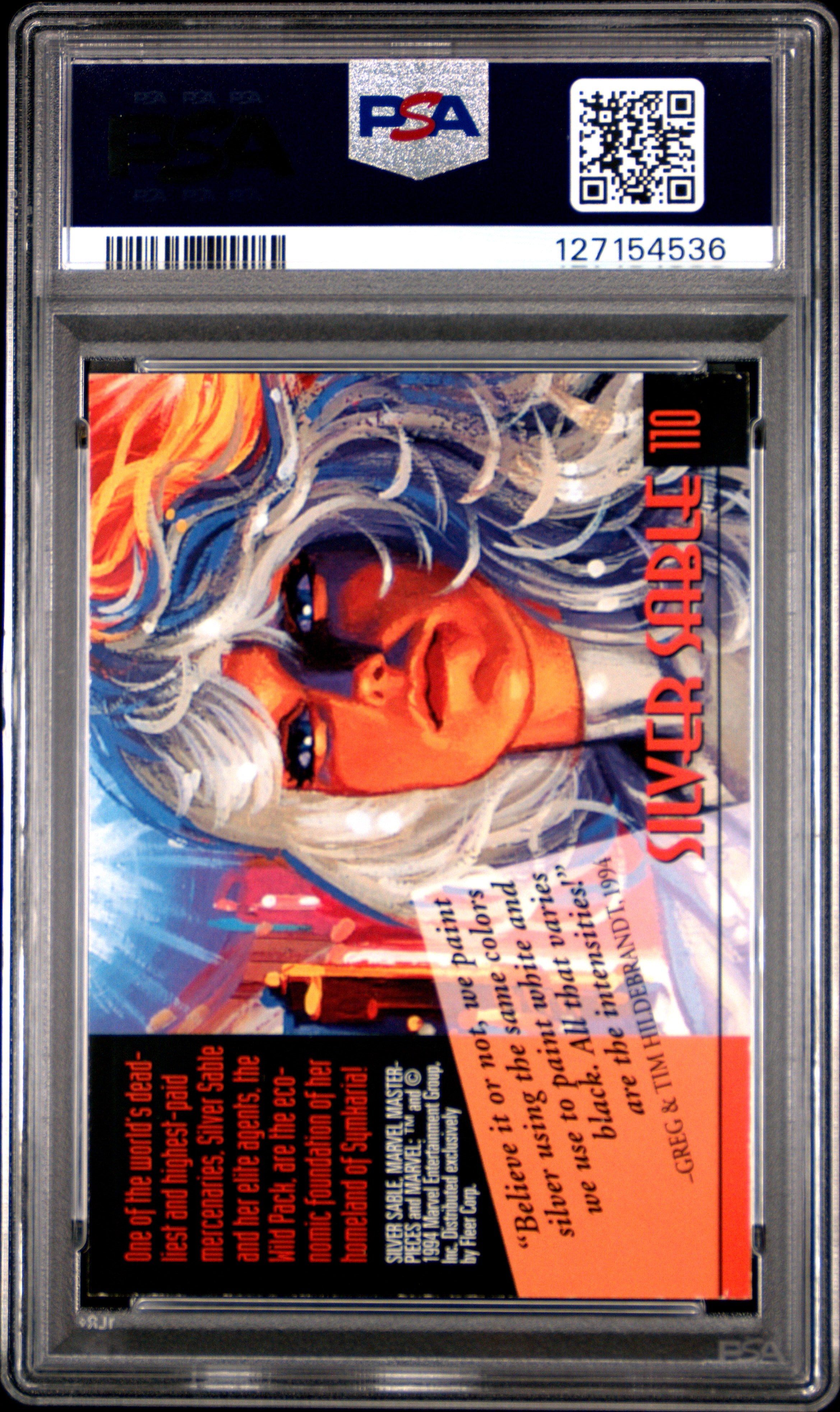 1994 Marvel Masterpieces Silver Sable #110 PSA 7