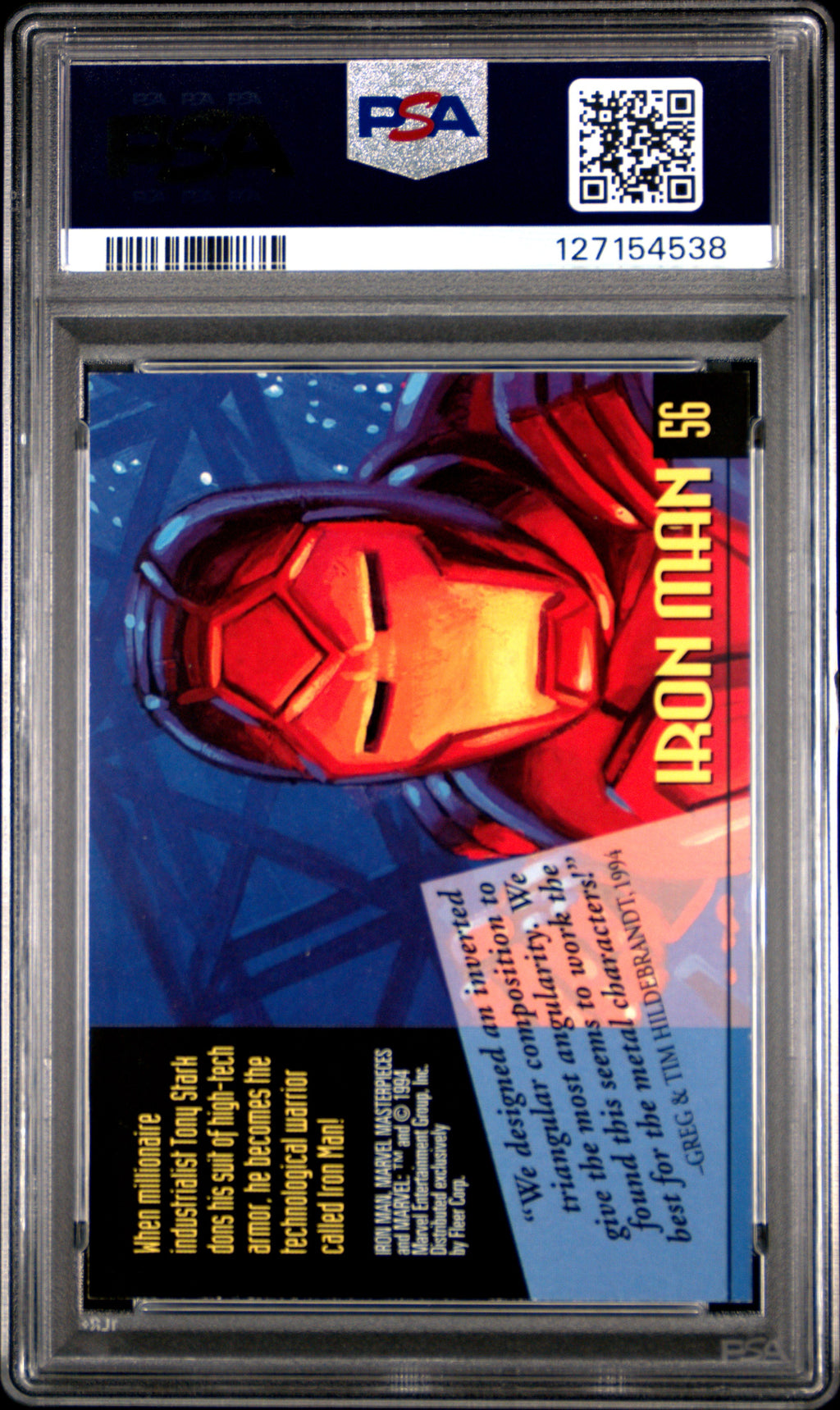 1994 Marvel Masterpieces Iron Man #56 PSA 7