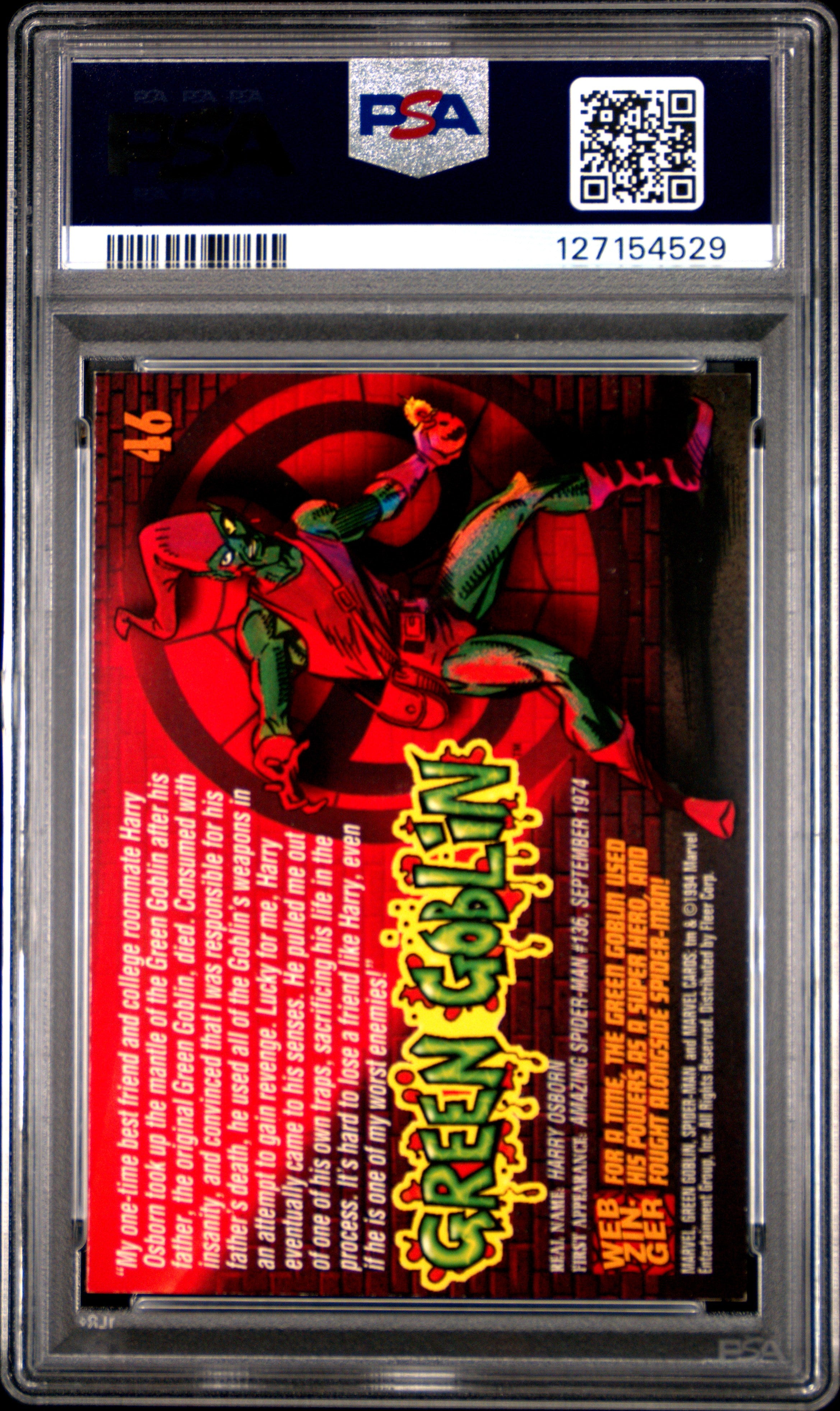 1994 Fleer Green Goblin #46 PSA 7