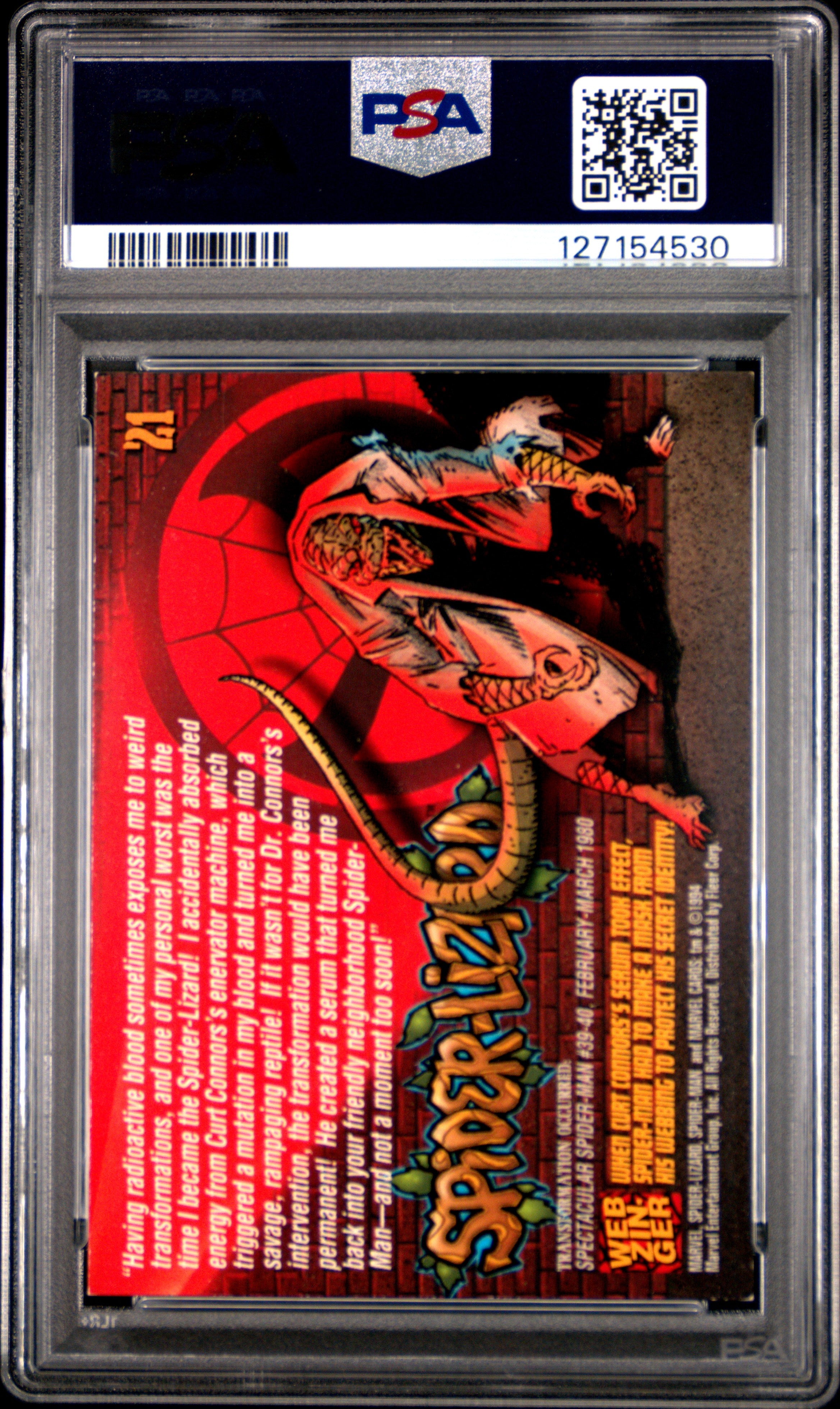 1994 Fleer Spider-Lizard #21 PSA 7