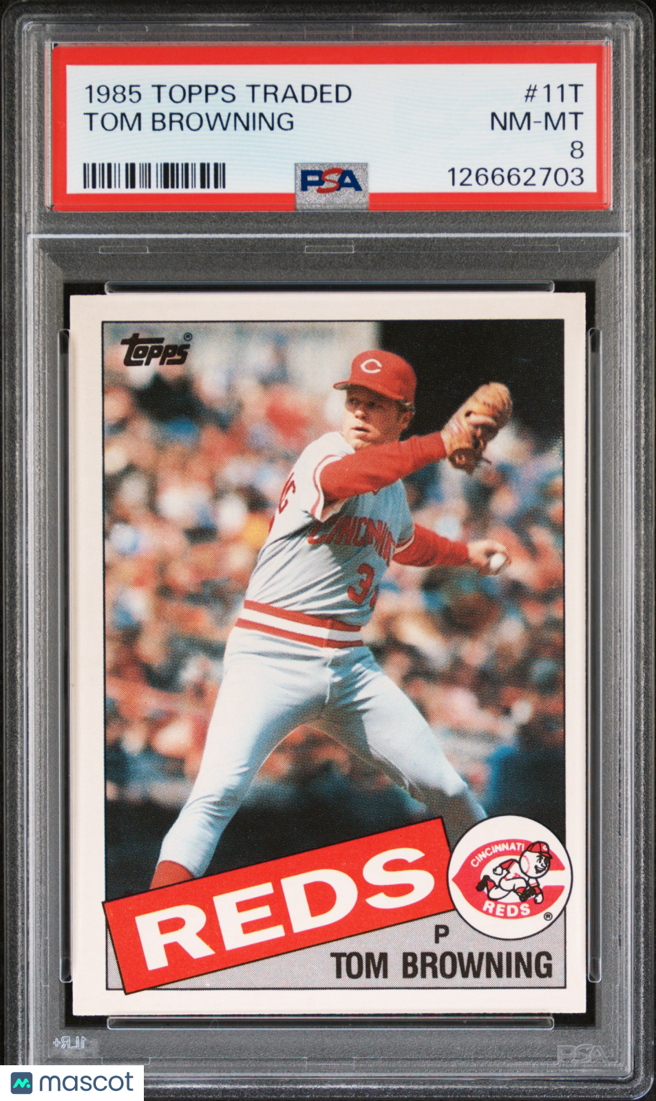1985 Topps Traded Tom Browning #11T PSA 8