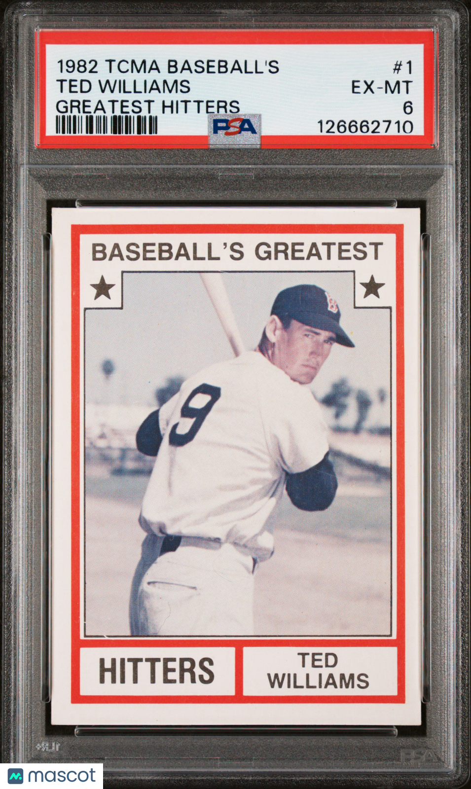 1982 Tcma Baseball's Greatest Hitters Ted Williams #1 PSA 6