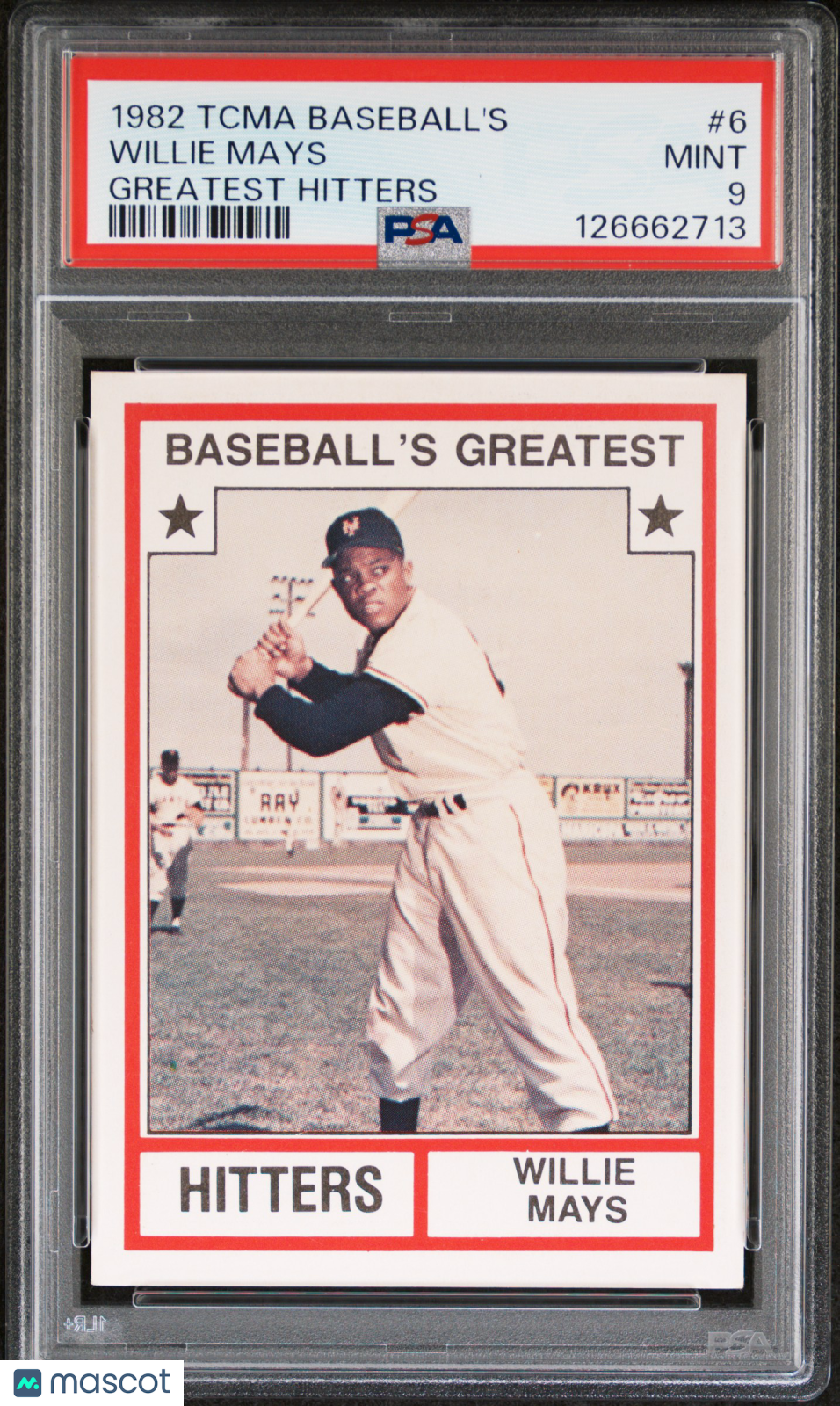 1982 Tcma Baseball's Greatest Hitters Willie Mays #6 PSA 9