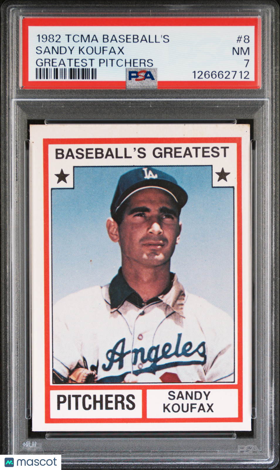 1982 Tcma Baseball's Greatest Pitchers Sandy Koufax #8 PSA 7
